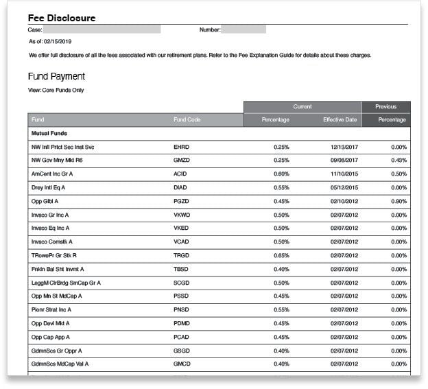 Nationwide Fee Disclosure